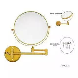 Espejo Circular Escualizable Dorado