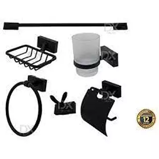 Juego Accesorios Negro Cuadrado