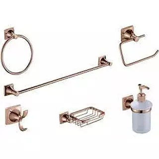 Juego Accesorios Oro Rosa Redonda