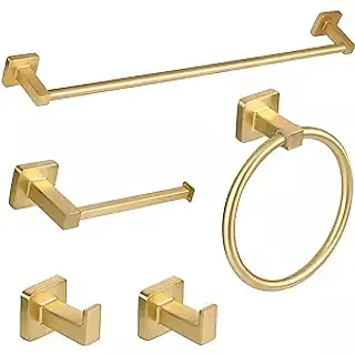 Juego Accesorios Dorado Cuadrado
