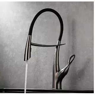 Grifo Monocontrol Lavaplatos Magnetico Gris Cepillado