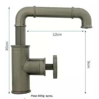 Llave Lavamanos Monocontrol Bajo Gris
