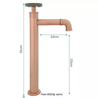 Llave Lavamanos Agua Fria Oro Rosa