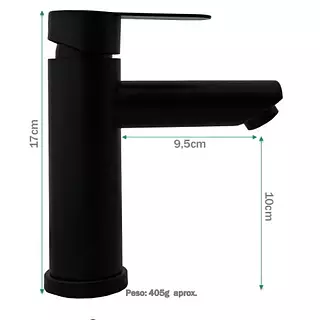 Llave Lavamanos Mnctrl Negra Baja