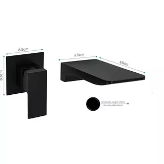 Grifo Pared Cascada Mnctl Ngro