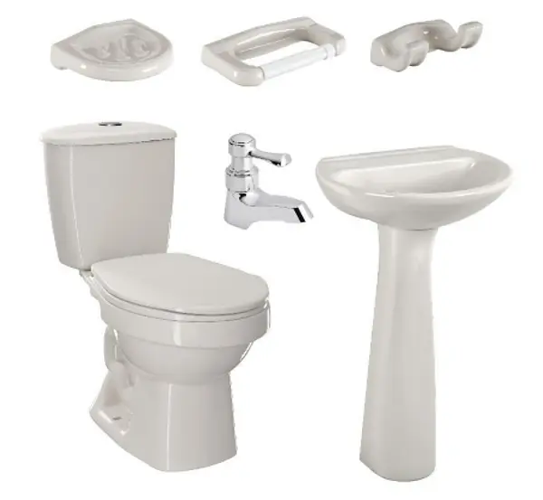 Combo Laguna Con Pedestal Y Griferia Color Bone