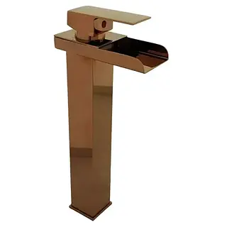 Llave Lavamanos Cascada Oro Rosa