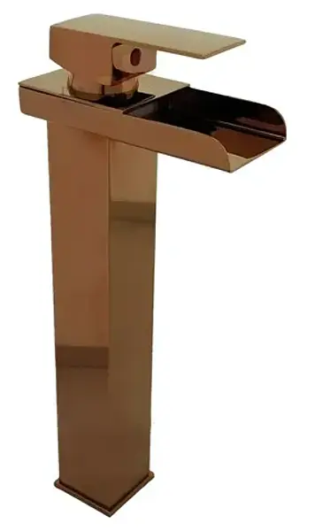 Llave Lavamanos Cascada Oro Rosa
