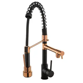 Griferia Gourmet Negro-Oro Rosa
