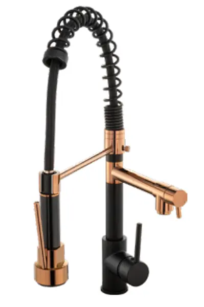 Griferia Gourmet Negro-Oro Rosa