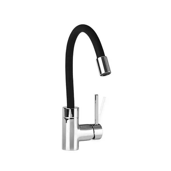 Llave Lavaplatos Alta Flexi Negro