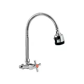 Llave Movil Pared Cruceta Cuello Flexible Gris